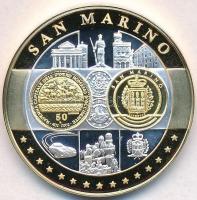 ~2002. Emlékérem az euróövezet országainak közös valutájáról - San Marino aranyozott, ezüstözött Cu-Ni emlékérem (35,1mm) T:PP