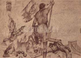 Budavár ostroma 1848-ban. Bélyeg és szaksajtó kiállítás 1950, So. Stpl (EK)