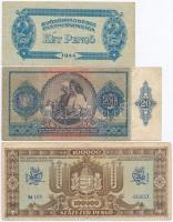 1941. 20P + 1944. 2P "A Vörös Hadsereg Parancsnoksága" + 1945. 100.000P T:III,III-