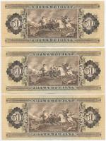 1969. 10Ft (2x) + 1986. 50Ft (5x) közte 2db sorszámkövető T:III,III- közte szép papír is