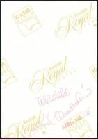 Haumann Péter (1941-) színművész aláírása az őt ábrázoló kép hátoldalán