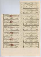 DN (1927) "Szeged-Csongrádi Takarékpénztár" névre szóló, öt darab  részvénye egyben 500P-r...