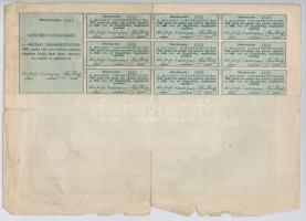 Bicske 1926. "Bicskei Takarékpénztár" részvénye 50P-ről, szárazpecséttel, szelvényekkel T:...