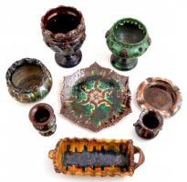 Fazekas kerámia tárgyak ( 8 db), több jelzett ( Badár stb), összesen: 8 db, apró lepattanásokkal, m:...