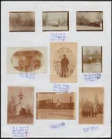 1917 Salka érkező vonat, katonák, szétlőtt város 9 db feliratozott fotó