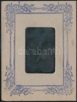 1929 Zugliget, Úr és hölgy, ferrotípia, papír keretben, 6x4 cm