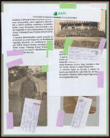 1917 A 60. egri, cs. és kir. gyalogezred története- Gyűjtemény kezdemény 6 db érdekes eredeti fotóval és képeslappal, szöveggel, két tablón.