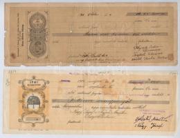 Jászberény / Kiskunhalas 1900-1935. 6db részben illetve egészen kitöltött váltó, bélyegekkel és bély...