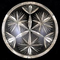 Üveg tárgyak kis csorbákkal: bonbonier, kiöntő, tálak összesen: 4 db, m:7-15 cm