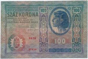 1912. 100K piros "Deutschösterreich" felülbélyegzéssel T:III