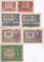 Ausztria 1922. 1K (2x) + 10K (2x) + 20K (2x) + 100K T:III Austria 1922. 1 Krone (2x) + 10 Kronen (2x) + 20 Kronen (2x) + 100 Kronen C:F