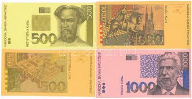 Horvátország 1993 (1994). 5K előlapi színpróba + 50K előlapi színpróba + 200K előlapi és hátlapi szí...