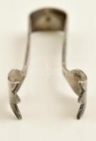 Ezüst (Ag.) cukorfogó, jelzett, h:10,5 cm, nettó:32 g