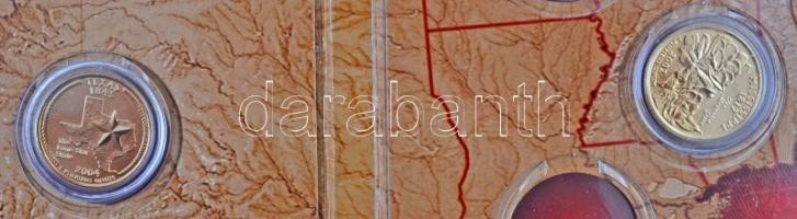 Amerikai Egyesült Államok 1999-2006. 25c Cu-Ni "50 állam" (8xklf) New York, Delaware, Mass...