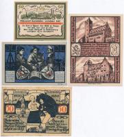 Németország / Weimari Köztársaság 1921. 4db-os vegyes szükségpénz tétel, közte Lübeck, Weissenfels, ...