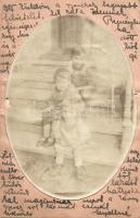 1915 Tábori Postai Levelezőlap kisgyerekek fotójával / WWI Feldpost with childrens photo (b)