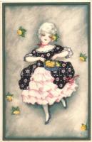 4 db régi Primus Pastella művészi képeslap / 4 pre-1945 Primus Pastella art postcards, Wohlgemuth &a...