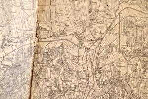 Az Alszög-Szászvár-Mázai helyi érdekű vasút, táborkari térkép,  1:75000, k. u. k. militärgeographisc...