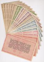 1946. 20db-os vegyes magyar adópengő bankjegy tétel, közte fordított címeres T:III,III-