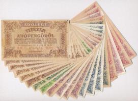 1946. 20db-os vegyes magyar adópengő bankjegy tétel, közte fordított címeres T:III,III-