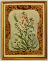 Kasten jelzéssel (cca 1900): Virágcsokor. Akvarell, papír, üvegezett keretben, 48×37 cm