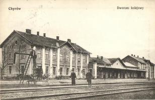 Khyriv, Chyrów; Dworzec kolejowy / railway station, ladder (EK)