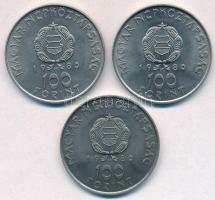 1980. 100Ft Ni "Szovjet-magyar közös űrrepülés" (3x) T:1-,2