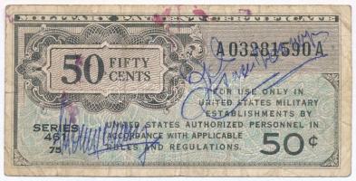 Amerikai Egyesült Államok / Katonai kiadás 1946. 50c T:III rajta több aláírás USA / Military Payment Certificate 1946. 50 Cents C:F with several signatures