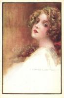 Lady, Italian art deco postcard. Anna & Gasparini 356-3. s: T. Corbella (EK)
