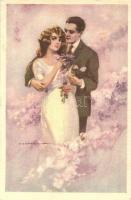 Lady and man, Italian art deco postcard. Anna & Gasparini 543-2. s: T. Corbella (EK)