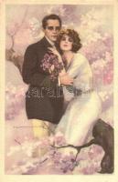 Lady and man, Italian art deco postcard. Anna & Gasparini 543-4. s: T. Corbella (EK)