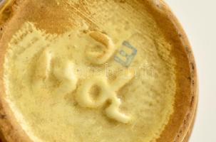 Jelzett iparművész váza, mázas kerámia, hibátlan, m: 18 cm