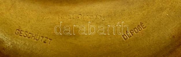 Jelzett szecessziós réz tinta és névjegykártyatartó, 15×12 cm