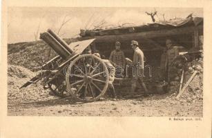 Tüzérek Isonzónál ágyúval / WWI K.u.K. artillery with cannon at Isonzo. Isonzofonds. Feldpost 515. Serie II.