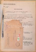 cca 1910-1940 Nagy irat hagyaték tétel. Kb 100 db vegyes hivatalos és magán irat. Miniszterelnökségi...