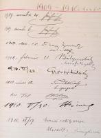 1875-1949 Iskolai látogatási jegyzőkönyv, foltos nagyalakú füzet