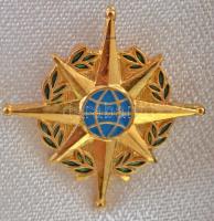 ~1980. "A Békéért" zománcozott fém kitüntetés eredeti tokban miniatűrrel T:2