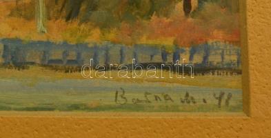 Barna Miklós (1900-1993): Parkrészlet, Andijan (Üzbegisztán), akvarell, papír, jelzett, hátulján fel...