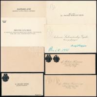 cca 1920-30 11 db dombornyomott, nemesi címeres névjegykártya