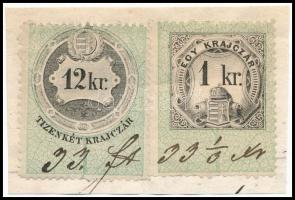 1868/73 12 kr a címerben csak három osztás
