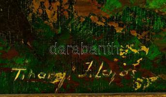 Tihanyi János Lajos (1892-1957): Erdő részlet. Olaj, vászon, jelzett, fa keretben, 80×60 cm