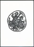 1986 Banga Ferenc (1947-): Banga Ferenc. Bp., 1986, Újpest Galéria, 1 p+5 t. Papírmappa, öt linómets...