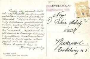 Pöstyénfürdő, Piestany; Thermia Palace, Fürdőigazgatóság reklám levele a hátoldalon / hotel, adverti...