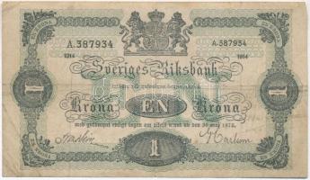 Svédország 1914. 1K T:III Sweden 1914. 1 Krona C:F