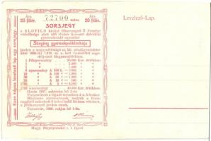 Tátra, Tarpatakfüred, Lomniczi csúcs; hátoldalon sorsjegy a Fehér Kereszt délvidéki gyermekvédő egye...