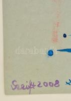 Szeift Béla (1944-2012): Ez nem parlagfű, vegyes technika, papír, jelzett, 50x40 cm