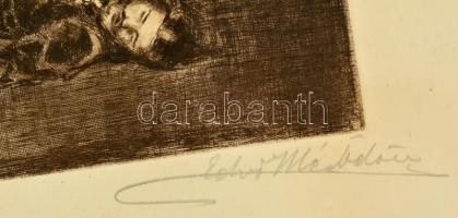 Edvi Illés Ödön (1877-1945): Attila halála, rézkarc, papír, jelzett, a szélei foltosak, szakadozotta...