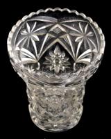 Dekoratív üvegváza, formába öntött, jelzés nélkül, hibátlan, m: 16 cm