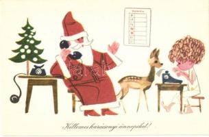 11 db MODERN Mikulás motívumlap, üdvözlőlap / 11 MODERN Saint Nicholas motive cards, greeting cards