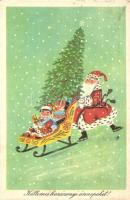 11 db MODERN Mikulás motívumlap, üdvözlőlap / 11 MODERN Saint Nicholas motive cards, greeting cards